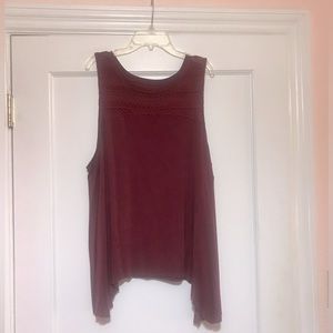 AE burgundy hi-low tank top | XL